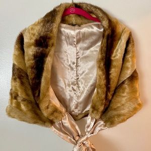 For Cynthia Brown/Tan Faux Fur Stole